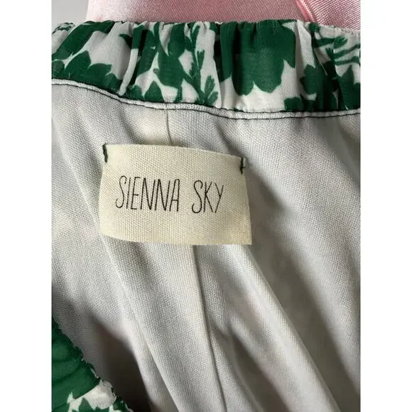 Sienna Sky Green Floral Ruffle Midi Dress Cottagecore Feminine Spring Summer S - Picture 4 of 8